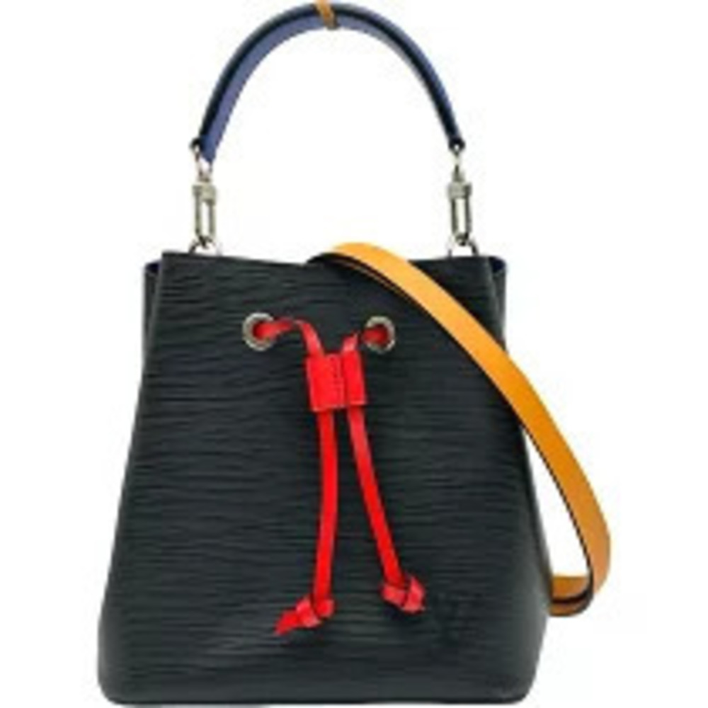 Louis Vuitton Neo Noe Epi Noir Black Saffron Red Leather Shoulder Bag